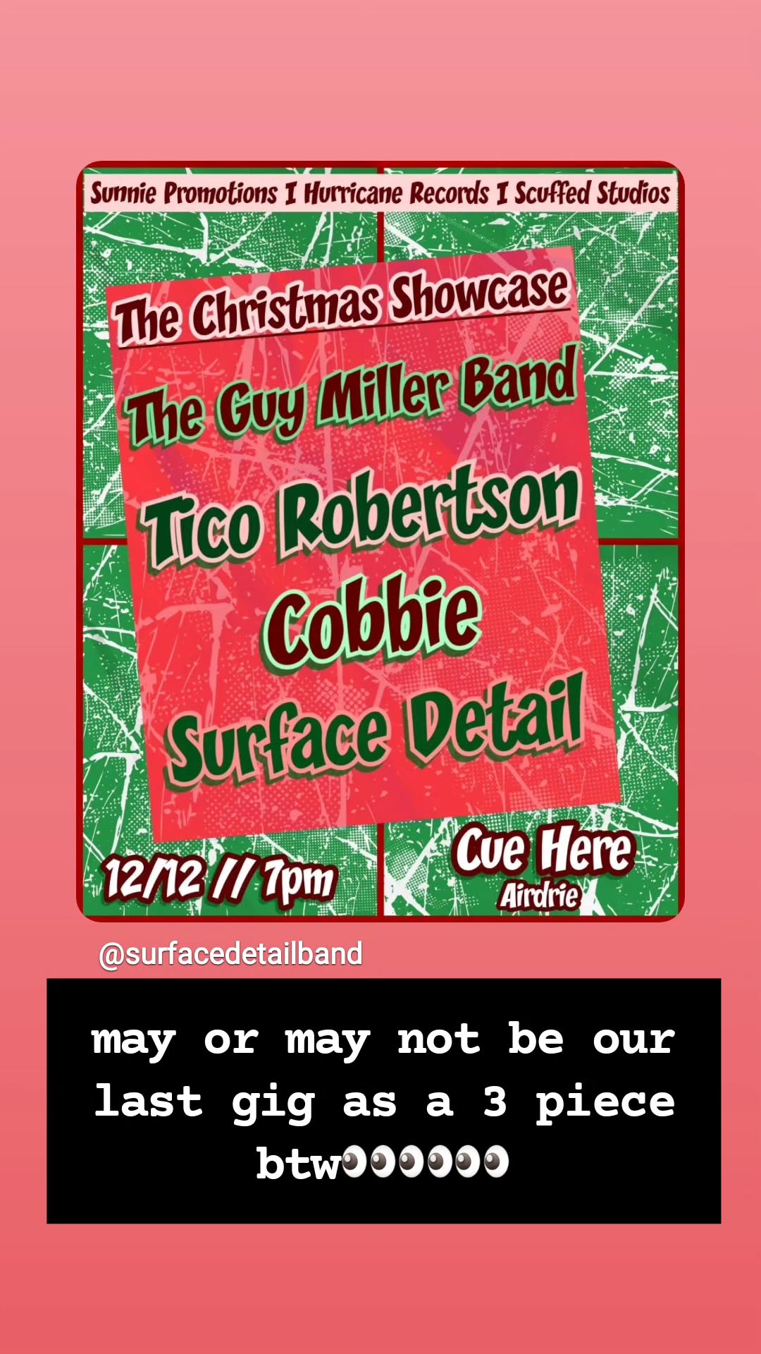 may or may not be our last gig as a 3 piece btw👀👀👀