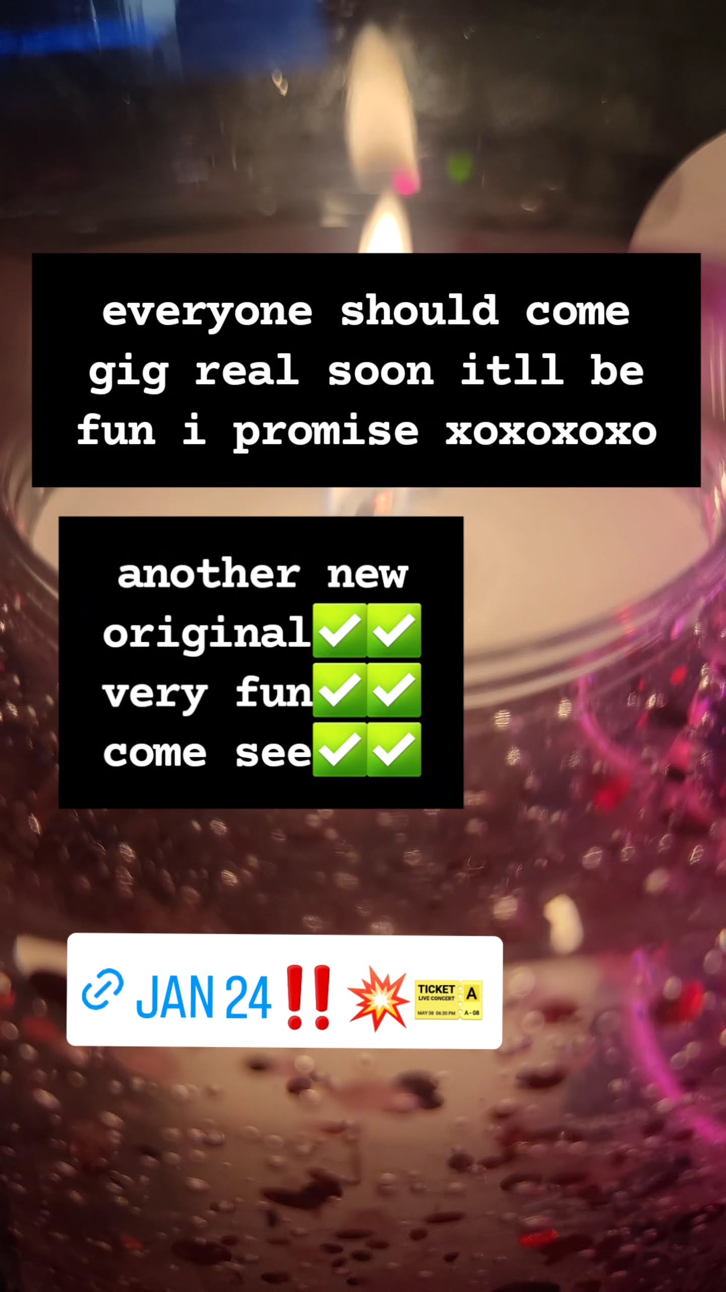 everyone should come gig real soon itll be fun i promise xoxoxoxo another new original✅️✅️
very fun✅️✅️
come see✅️✅️